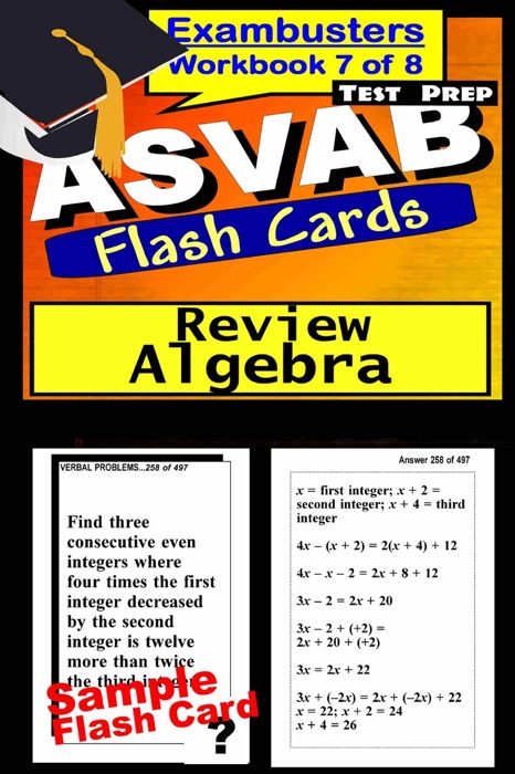 ASVAB Test Prep Algebra Review--Exambusters Flash Cards--Workbook 7 of 8