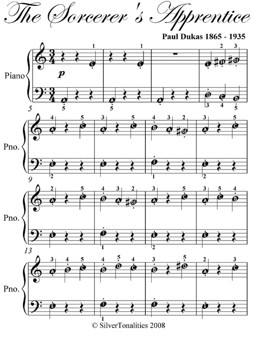 Sorcerer’s Apprentice Beginner Piano Sheet Music