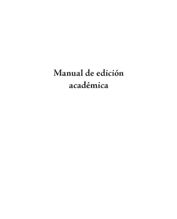 Manual de edición académica