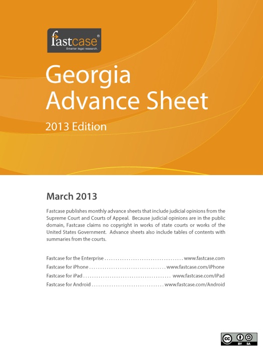 Georgia Advance Sheet March 2013