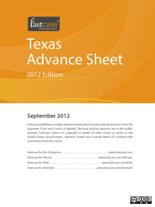 Texas Advance Sheet September 2012