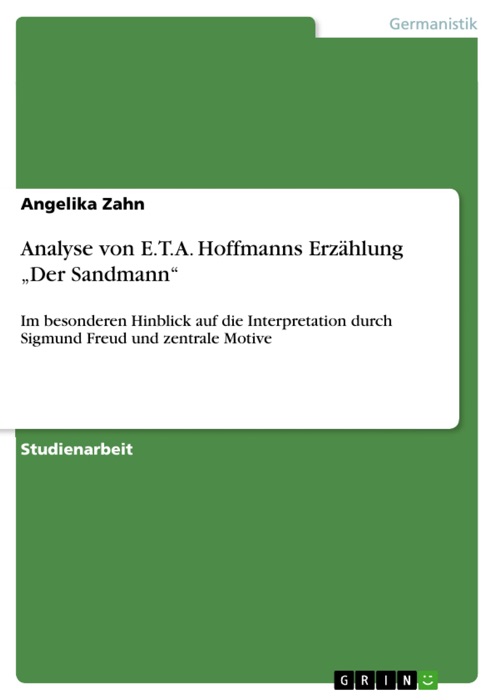 Analyse von E.T.A. Hoffmanns Erzählung 'Der Sandmann'