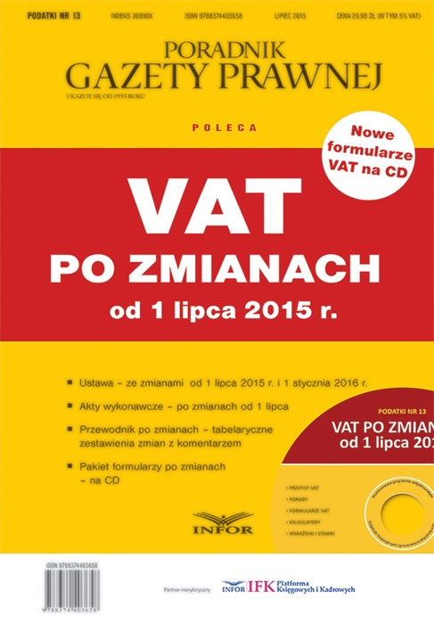 Podatki Nr 13 - VAT po zmianach od 1 lipca 2015 r.