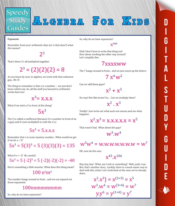 Algebra For Kids (Speedy Study Guide)