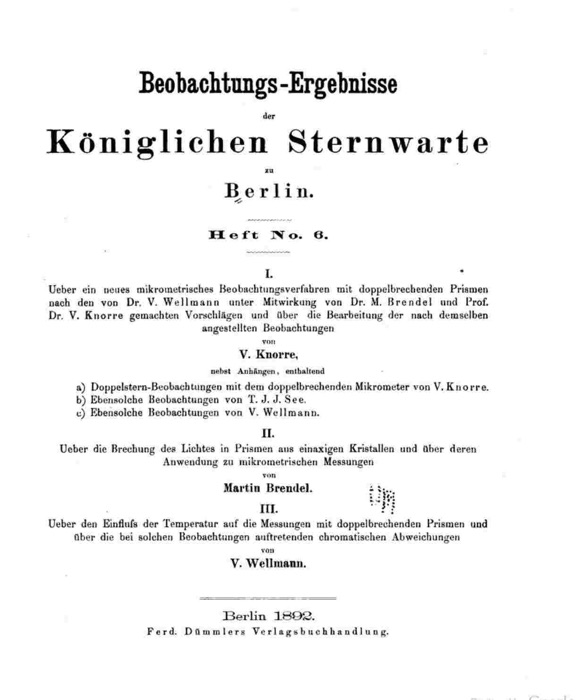 Beobachtungs-ergebnisse der Königlichen sternwarte zu Berlin