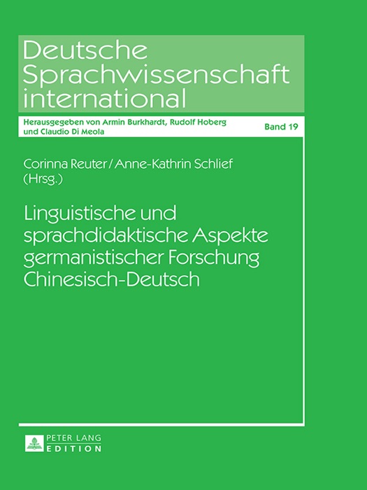 Linguistische und sprachdidaktische aspekte germanistischer forschung chinesisch-deutsch
