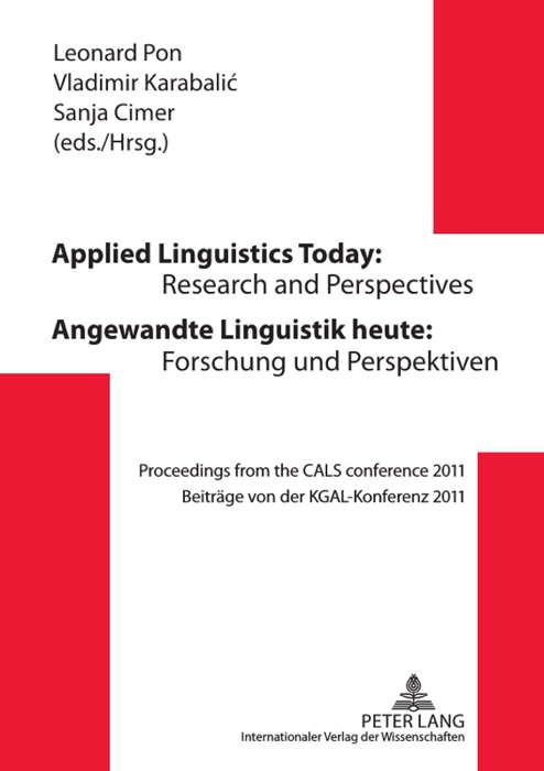 Applied Linguistics Today: Research and Perspectives / Angewandte Linguistik heute: Forschung und Perspektiven