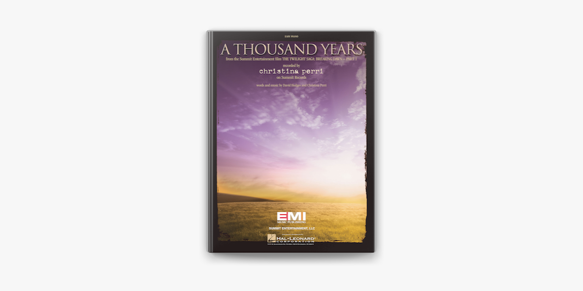 A Thousand Years Sheet Music On Apple Books