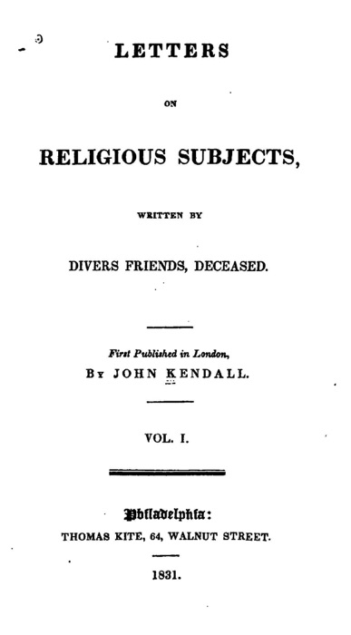Letters on Religious Subjects - Vol. I