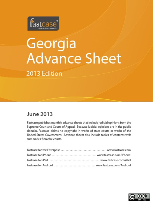 Georgia Advance Sheet June 2013