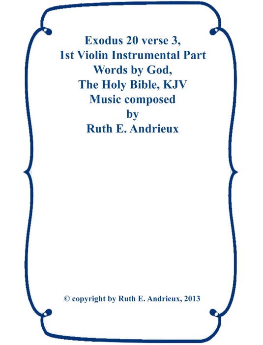 Exodus 20 verse 3 Instrumental Part-Violin I