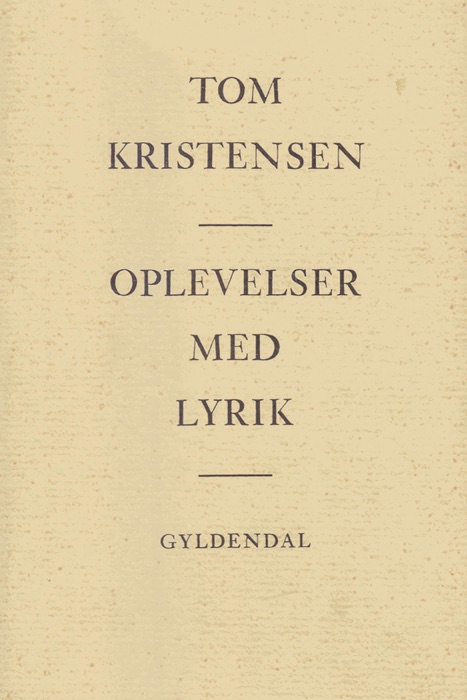 Oplevelser med lyrik