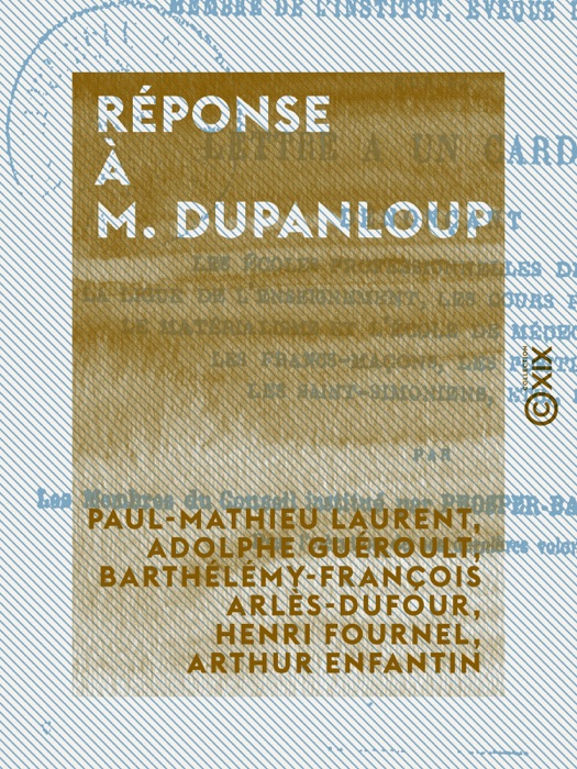 Réponse à M. Dupanloup