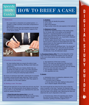 Read & Download How To Brief A Case (Speedy Study Guides) Book by Speedy Publishing Online