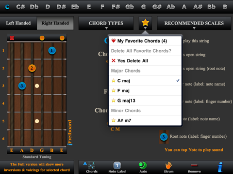Guitar Chords, Triads & Quiz LE screenshot 2