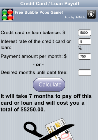 Credit Card Payoff Calc screenshot 2