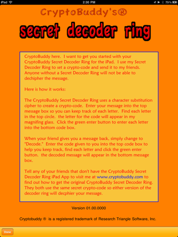 CryptoBuddy's Secret Decoder Ring screenshot 2