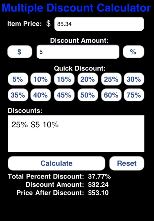 Multiple Discount Calculator