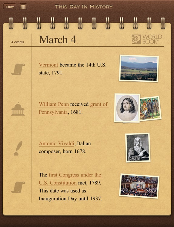 WORLD BOOK - This Day in History for iPad