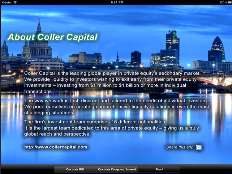 Coller Capital IRR Calculator App HD