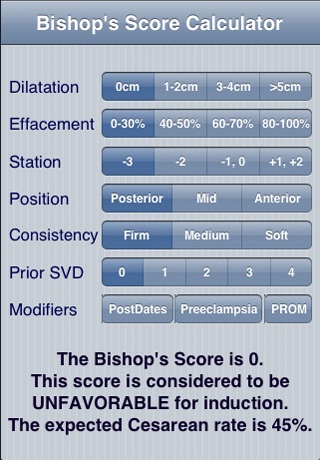 Bishop's Score Calc