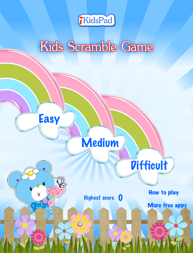 Free kids scramble word game