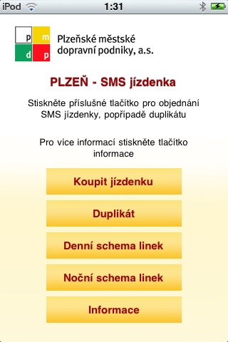 Plzeň - Jízdenka SMS