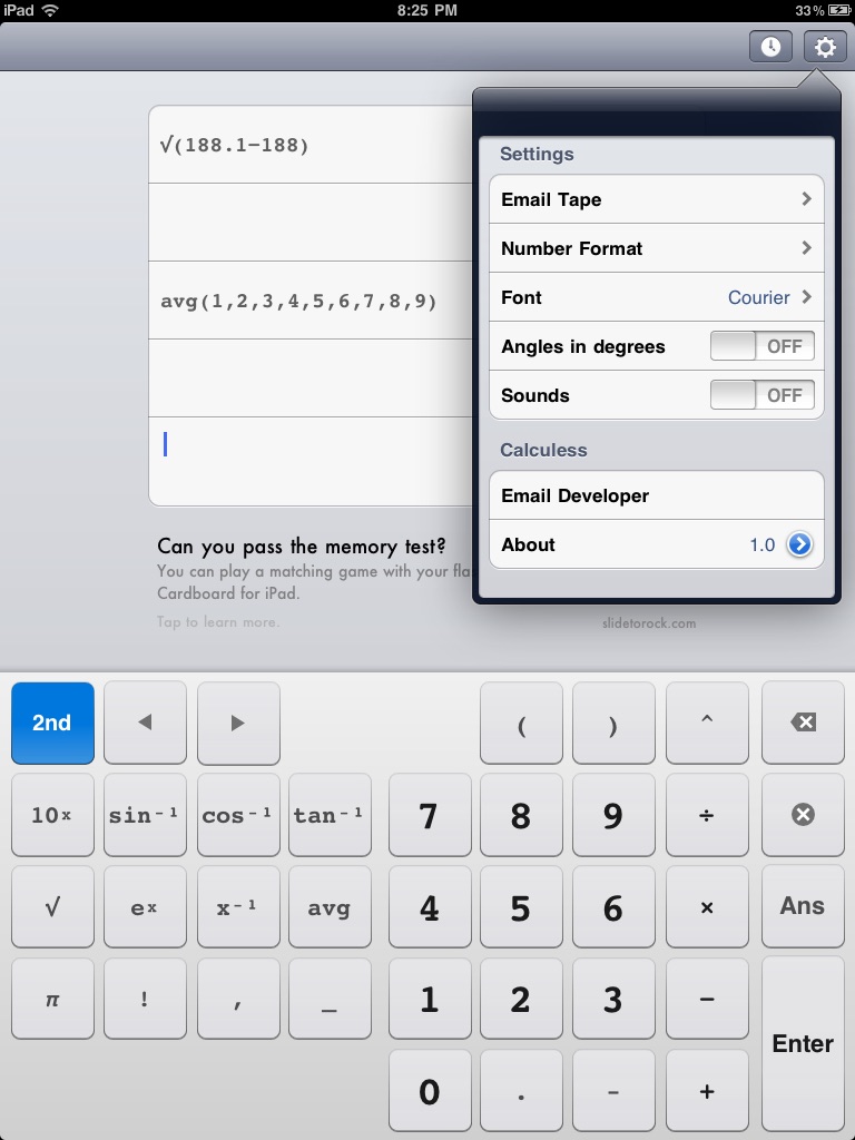 Calculess Free - Scientific Calculator for iPad screenshot 2