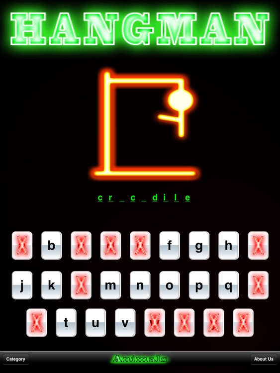 Glow Hangman - HD : FREE screenshot-3