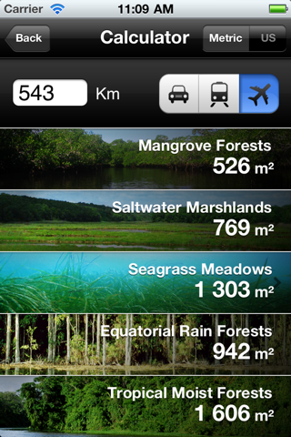 UNEP Carbon Calculator screenshot 2