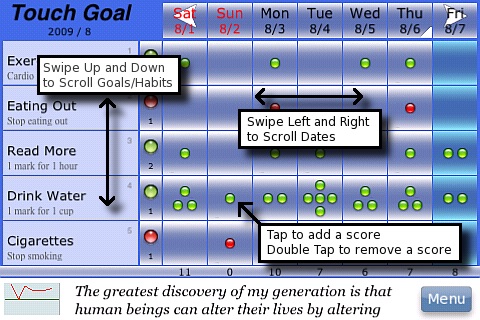 Touch Goal Lite (Goals/Habits Tracker) - Manage Your Everyday Life screenshot 2