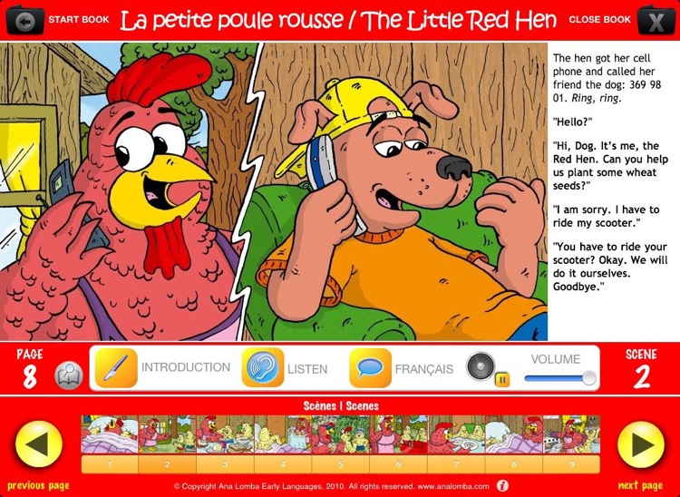 Ana Lomba – Anglais pour les enfants : La Poule Rousse (Histoire Bilingue Anglais-Français) screenshot-4