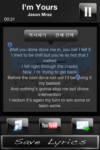 Save Lyrics (가사 저장 어플) screenshot 4