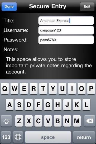 eyeD™ Lite Biometric Password Manager screenshot 3