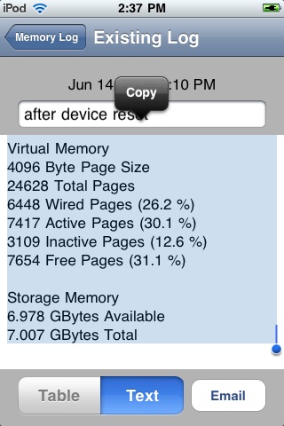 Memory Log screenshot 3