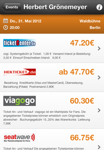Best Price Ticket – Preisvergleich für Konzertkarten screenshot 4