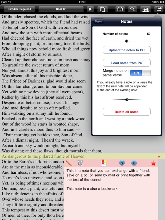 Milton: Complete poems for iPad