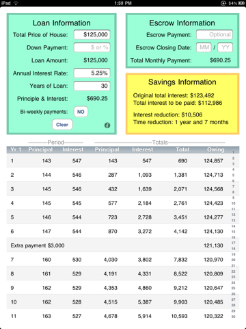 Amortization What-If screenshot 3