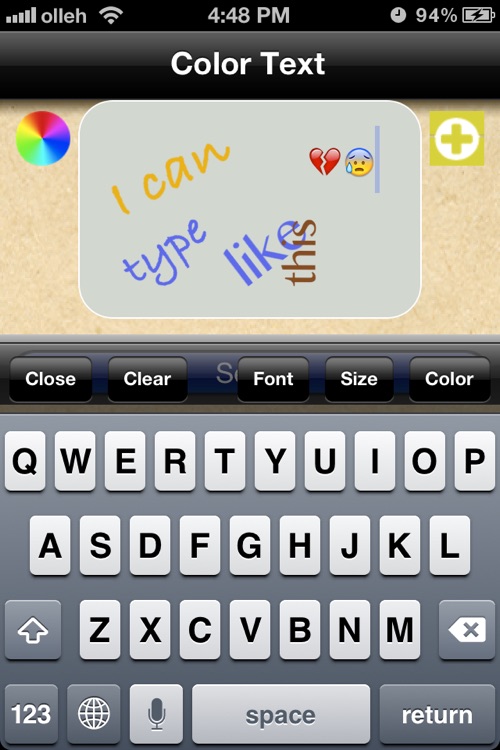 Color Texting Message