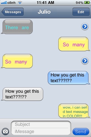 Colored Bubble Texting!!