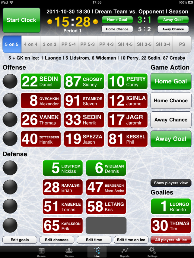 Time on Ice Tracker