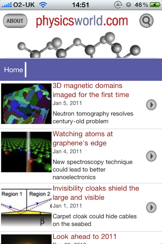 Physics World News Flash screenshot 2