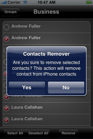 RemoveContacts( Multiple iContacts Removal) screenshot 3