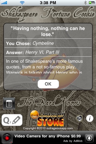 Shakespeare Fortune Cookie screenshot-4