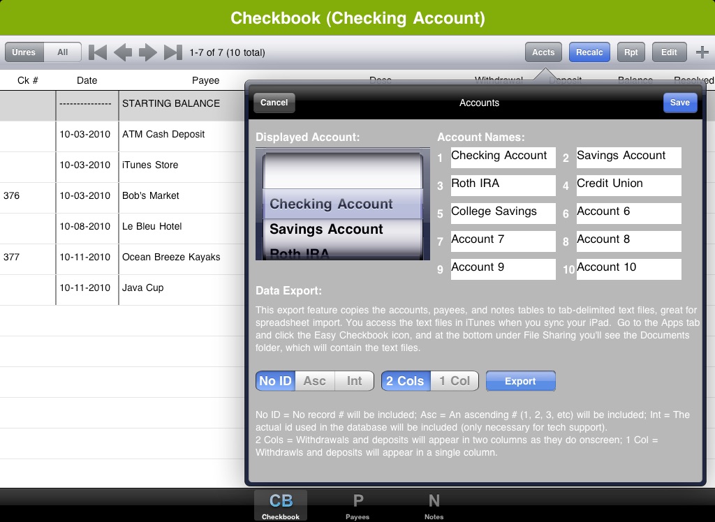 Easy Checkbook screenshot 2