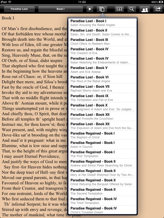 Milton: Complete poems for iPad