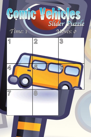 Comic Vehicles Slider Puzzle HD screenshot 3