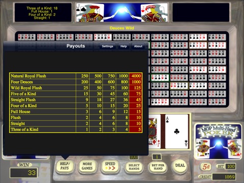 Multi-Hand Poker HD screenshot 3