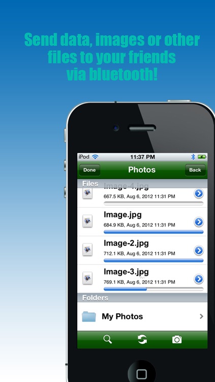 Bluetooth - "Transfer photos & files via bluetooth (For iPhone, iPod & iPad)" screenshot-3