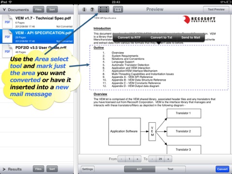 PDF2Office Lite - convert PDF to RTF and Text screenshot 2